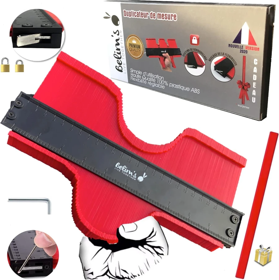 Belims Konturenlehre 250 mm mit Metall-Feststeller